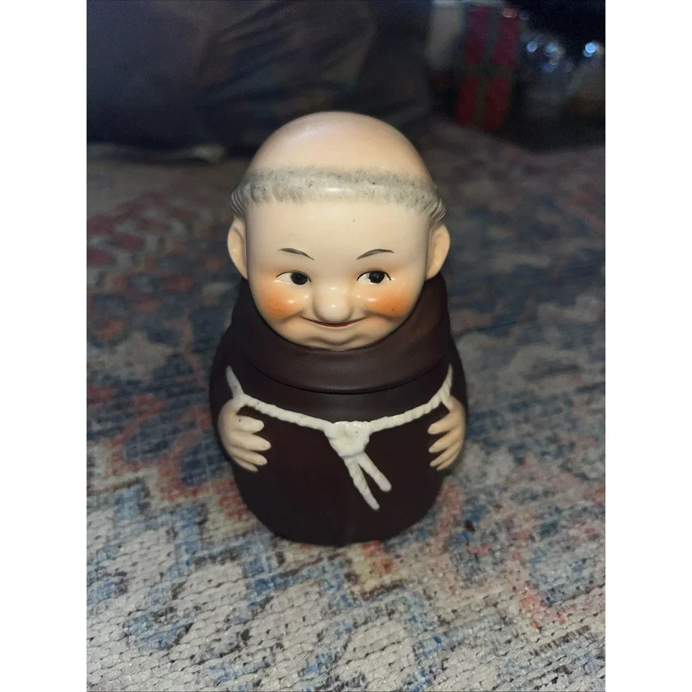 Goebel Friar Tuck Sugar Bowl & Salt/Pepper Shaker 1950 From Germany